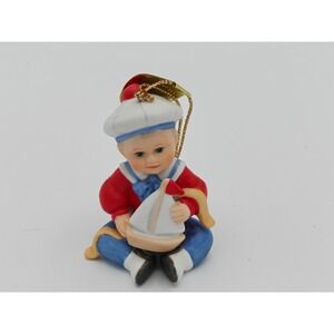 Ashton-Drake Heirloom Ornaments 1996 Sailor Boy with Sailboat Porcelain Figurine